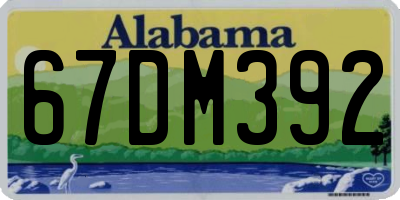 AL license plate 67DM392