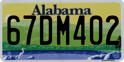 AL license plate 67DM402