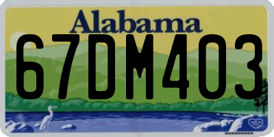 AL license plate 67DM403