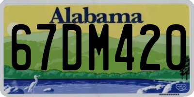AL license plate 67DM420