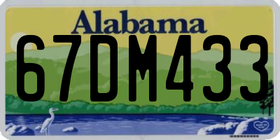 AL license plate 67DM433