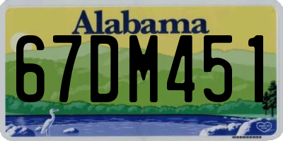 AL license plate 67DM451