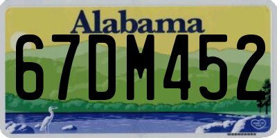 AL license plate 67DM452