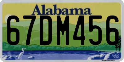 AL license plate 67DM456