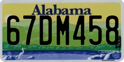 AL license plate 67DM458