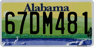 AL license plate 67DM481
