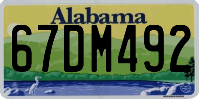 AL license plate 67DM492