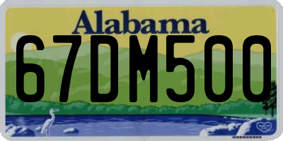 AL license plate 67DM500
