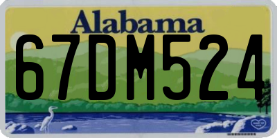 AL license plate 67DM524