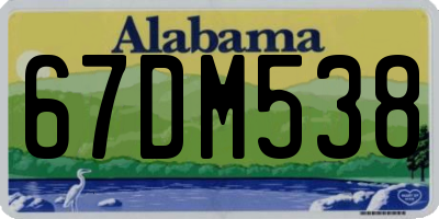 AL license plate 67DM538