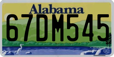 AL license plate 67DM545