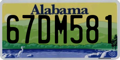 AL license plate 67DM581