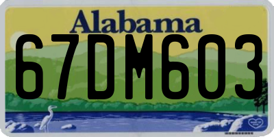 AL license plate 67DM603