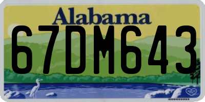 AL license plate 67DM643