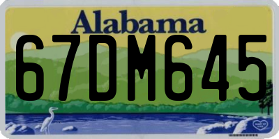 AL license plate 67DM645