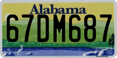 AL license plate 67DM687