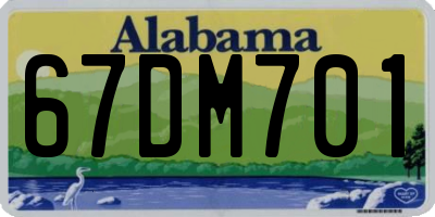 AL license plate 67DM701