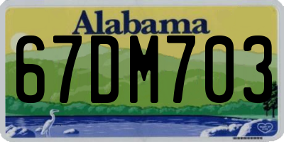 AL license plate 67DM703