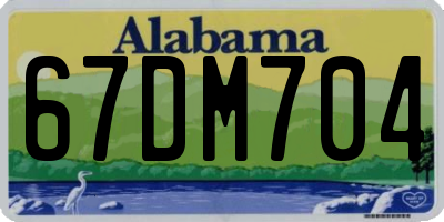 AL license plate 67DM704
