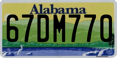 AL license plate 67DM770