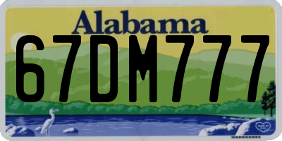 AL license plate 67DM777