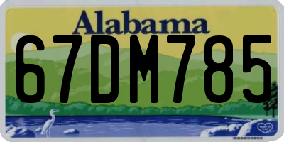 AL license plate 67DM785