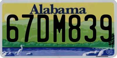 AL license plate 67DM839