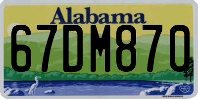 AL license plate 67DM870