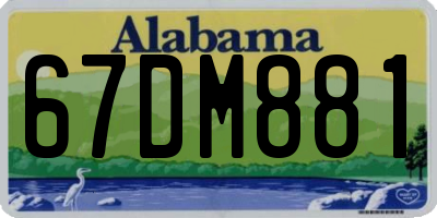 AL license plate 67DM881