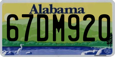 AL license plate 67DM920