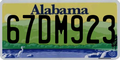 AL license plate 67DM923