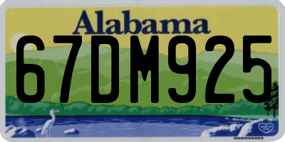 AL license plate 67DM925