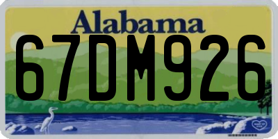 AL license plate 67DM926