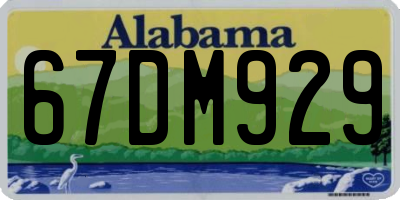 AL license plate 67DM929