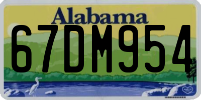 AL license plate 67DM954