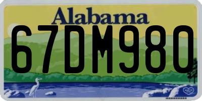 AL license plate 67DM980