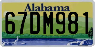 AL license plate 67DM981