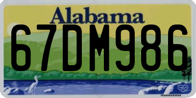 AL license plate 67DM986