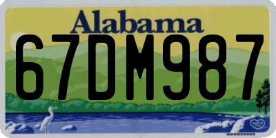 AL license plate 67DM987