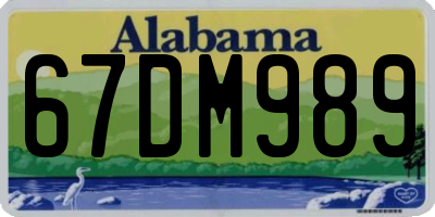 AL license plate 67DM989