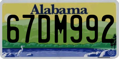 AL license plate 67DM992