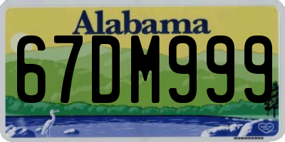 AL license plate 67DM999