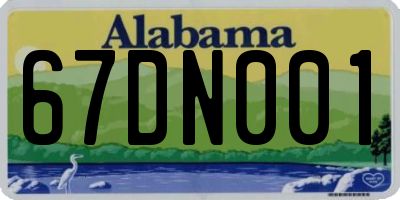 AL license plate 67DN001