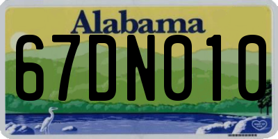 AL license plate 67DN010