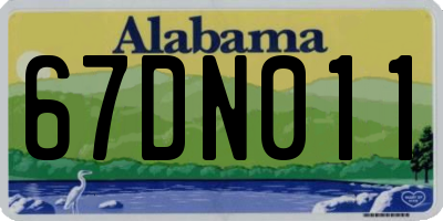 AL license plate 67DN011