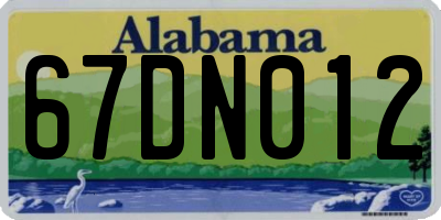 AL license plate 67DN012