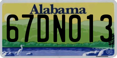 AL license plate 67DN013
