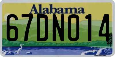 AL license plate 67DN014