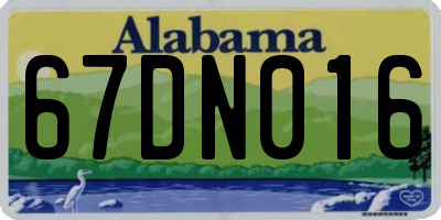 AL license plate 67DN016