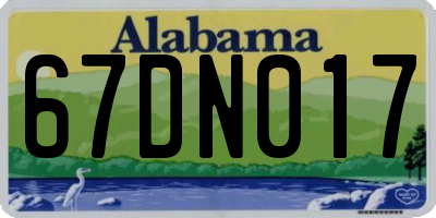 AL license plate 67DN017